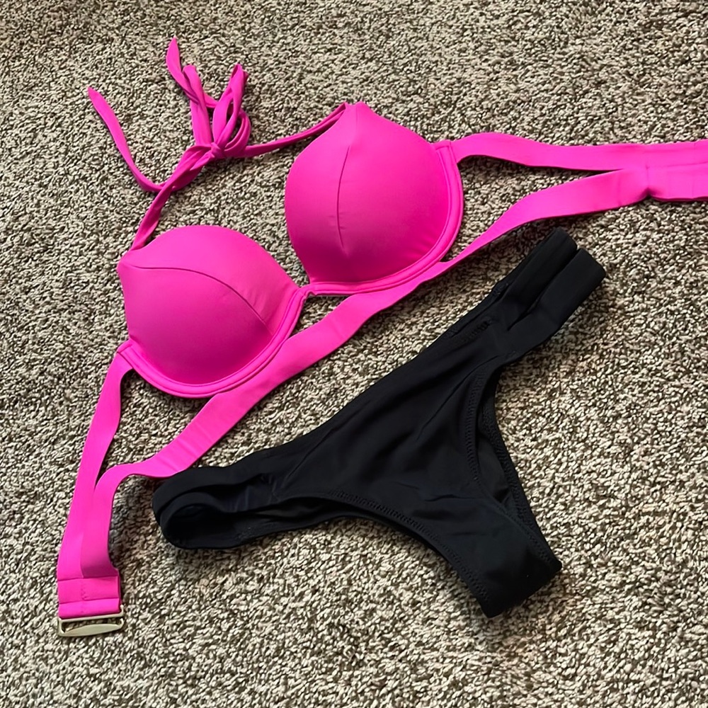 Shade & Shore Pink & Black Bikini